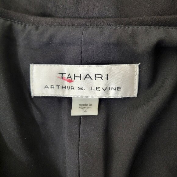 Tahari Arthur S. Levine Black Ultra Suede Jacket with Lace Applique - Picture 2 of 7